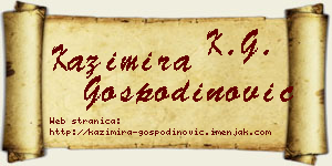 Kazimira Gospodinović vizit kartica